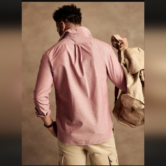 NWT Banana Republic Large Pink Untucked Oxford Shirt - Picture 5 of 7